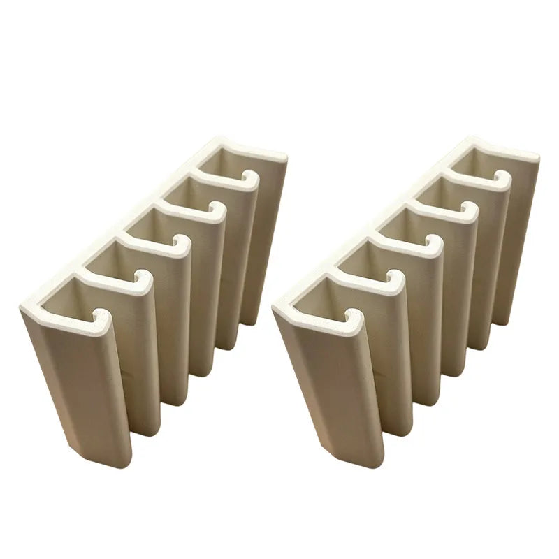 Kitchen Food Container Lid Holder Cabinet Space Saving Organizer Rack Plastic Shelf Hanger Bracket Wall Multi-Slot Sturdy Hook