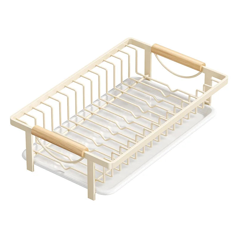 Kitchen Dish Drying Rack, Dish Rack with Drain Tray, Plate Rack, Countertop Organizer for Bowls, Cups, Utensils, Multiple Sizes