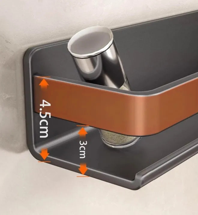 Kitchen Carbon Steel Storage Dish Rack For Seasonings Wall-mounted Multi-functional Hanging Shelf Without Drilling Holes