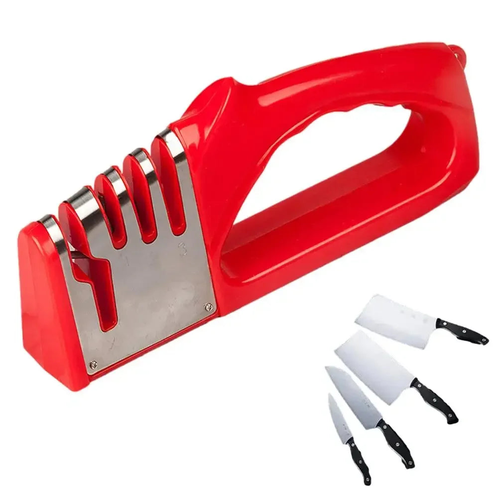 Kitchen 4 Segment Knife Sharpener Multifunctional Portable Non-slip Base Knife Sharpener Household Kitchen Gadgets Accessories